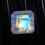 Rainbow Fire Moonstone Faceted Asscher Cut Octagon Loose Gemstone for Jewelry Making Natural Crystals