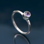 Natural Pink Amethyst Briolette Round Shape 925 Sterling Silver Dainty Ring for Bridesmaids