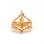 Natural Golden Rutile Moissanite Kite Gold Ring Anniversary Crown Jewelry Birthday Ring for Her