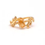 Natural Yellow Citrine Oval Stone Ring Engagement Gold Ring Wedding Jewelry For Women