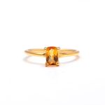 Natural Yellow Citrine Cushion Shape Statement Gold Ring Anniversary Gift