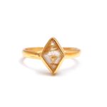 Natural Golden Rutile Kite Gold Ring Vintage Jewelry Birthday gift For Woman