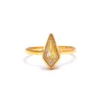 Natural Golden Rutile Kite Gold Ring Handmade  Jewelry Birthday Ring for Her