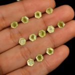 Natural Prehnite Faceted Hexagon Shape Calibrated Wholesale Loose Gemstone for Jewelry Making Healing Crystals