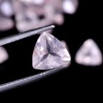 Pink Rose Quartz Faceted Trillion Shape Loose Gemstone for Jewelry Making Natural Calibrated Crystals