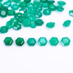 Natural Green Onyx Faceted Hexagon Shape Calibrated Loose Gemstone for Jewelry Making