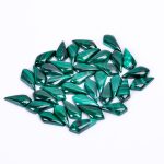 Green Malachite Calibrated Kite Shape Loose Gemstone for Jewelry Making Flat Back Natural Cabochons