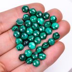 Natural Malachite Hexagon Calibrated Loose Gemstone for Jewelry Making Flat Back Cabochons