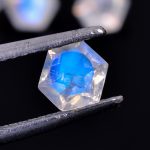 Natural Rainbow Moonstone Faceted Hexagon Cut Loose Gemstone for Jewelry Making Flashy Gemstones