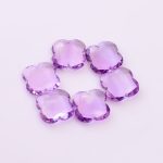 Natural Amethyst Clover Shape Loose Gemstone for Jewelry Making Leaf Stones