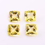 Natural Lemon Quartz Faceted Square Cushion Shape Calibrated Loose Gemstone for Jewelry Making