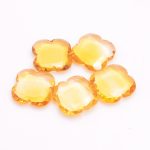 Natural Citrine Clover Shape Loose Gemstone for Jewelry Making Yellow Leaf Stones