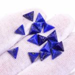 Natural Blue Lapis Lazuli Triangle Shape Calibrated Loose Gemstone for Jewelry Making