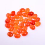 Orange Carnelian Oval Shape Cabochon Calibrated Natural Loose Gemstone for Jewelry Making