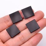Natural Black Onyx Square Shape Both Side Flat Calibrated Loose Gemstone for Jewelry Making