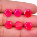 Hot Pink Chalcedony Faceted Hexagon Shape Natural Calibrated Loose Gemstone for Jewelry Making