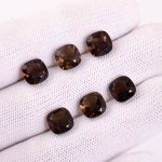 Natural Smoky Quartz Faceted Cushion Shape Calibrated Loose Gemstone for Jewelry Making Brown Crystals