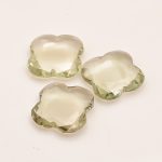 Green Amethyst Clover Shape Natural Loose Gemstone for Jewelry Making Green Leaf Stones