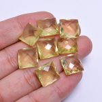 Natural Lemon Quartz Square Shape Briolette Cut Calibrated Loose Gemstone for Jewelry Making