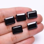 Rare Genuine Black Onyx Octagon Shape Calibrated Loose Gemstone for Jewelry Making Black Crystal