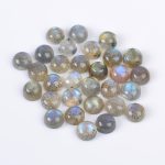 Blue Fire Labradorite Round Shape Calibrated Loose Gemstone for Jewelry Making Flat Back Cabochon