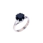 Natural Black Onyx Hexagon Shape Elegant Ring 925 Sterling Silver Jewelry Wedding Gift