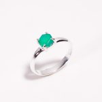 Natural Green Onyx Hexagon Shape Stackable Ring 925 Sterling Silver Jewelry for Women