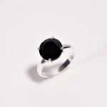 Natural Black Onyx Round Shape Minimalist Ring 925 Sterling Silver Vintage Jewelry Boho Gift