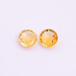 Natural Citrine Rose Cut Round Loose Gemstone for Jewelry Making Yellow Calibrated Crystals