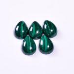 AAA Green Malachite Calibrated Pear Shape Loose Gemstone for Jewelry Making Natural Flat Back Cabochons