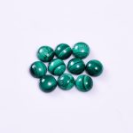 Natural Green Malachite Round Calibrated Loose Gemstone for Jewelry Making Flat Back Cabochons