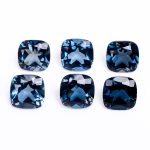 Natural London Blue Topaz Faceted Cushion Shape Loose Gemstone for Jewelry Making Amazing Gemstone