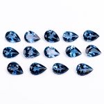 London Blue Topaz Faceted Pear Shape Calibrated Loose Gemstone for Jewelry Making Vintage Natural Gemstone Lot