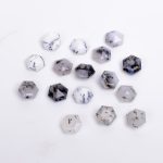 Natural Dendrite Opal Faceted Hexagon Cut Loose Gemstone for Jewelry Making Dendritic Agate Stone