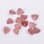 Red Strawberry Quartz Faceted Trillion Shape Calibrated Natural Loose Gemstone for Jewelry Making