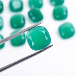 Natural Green Onyx Faceted Cushion Shape Calibrated Loose Gemstone for Jewelry Making