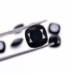 AAA++ Genuine Black Onyx Faceted Cushion Shape Calibrated Loose Gemstone for Jewelry Making