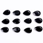 100% Genuine Black Onyx Pear Shape Calibrated Loose Gemstone for Jewelry Making Vintage Crystal