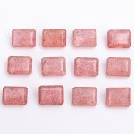Genuine Red Strawberry Quartz Octagon Shape Calibrated Loose Gemstone for Jewelry Making
