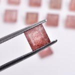 Natural Red Strawberry Quartz Faceted Square Shape Calibrated Loose Gemstone for Jewelry Making