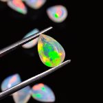 Rainbow Fire Ethiopian Opal Natural Faceted Pear Shape Loose Gemstone for Jewelry Making Play of Color Stones