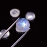 Blue Fire Rainbow Moonstone Round Loose Gemstone for Jewelry Making Natural Cabochon Lot
