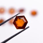 Natural Hessonite Garnet Faceted Hexagon Cut Loose Gemstone for Jewelry Making Healing Crystals