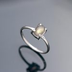 Natural Labradorite Oval Shape Birthstone Ring, 925 Sterling Silver Vintage Jewelry For Women