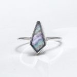 Natural Rainbow Fluorite Kite Shape Handmade Ring 925 Sterling Silver Jewelry  Anniversary Ring