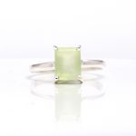 Natural Green Prehnite Octagon Shape Handmade Ring 925 Sterling Silver Jewelry Wedding Gift