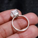 Natural Rainbow Moonstone Handmade Ring 925 Sterling Silver Boho Jewelry Birthday Gift