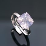 Natural Lavender Quartz Wedding Ring, 925 Sterling Silver Healing Jewelry,  Birthday Gift