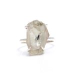 Natural Green Amethyst Statement Ring, 925 Sterling Silver Healing Jewelry Wedding Gift