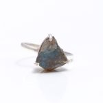 Natural Rainbow labradorite Raw Stone Ring, 925 Sterling Silver Boho Jewelry